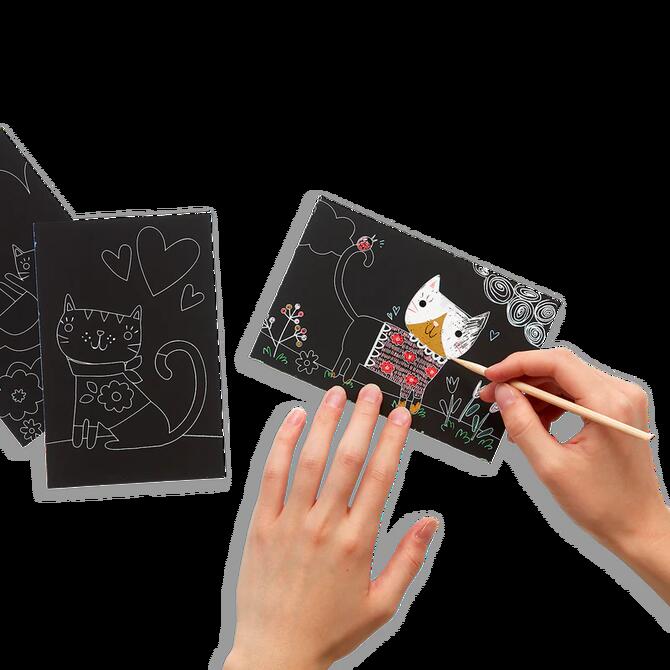 Scratch & Scribble Mini Art Kit - Γάτες 6+ ετών