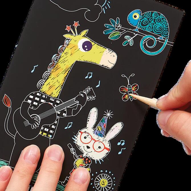 Scratch & Scribble Mini Art Kit - Safari animals 6+ years