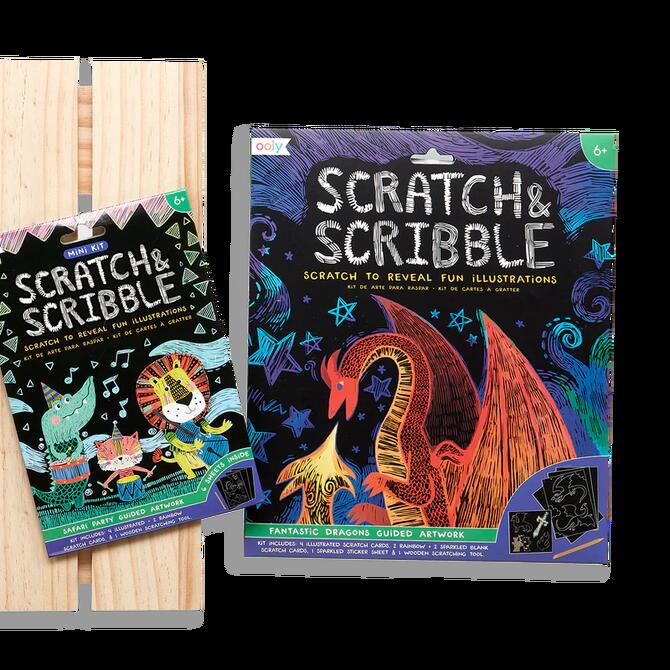 Scratch & Scribble Mini Art Kit - Safari animals 6+ years