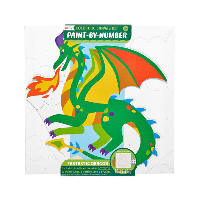 Colorific-Canvas Paint by Number-Kit Δράκος Καμβάς ζωγραφικής με νούμερα μπογές