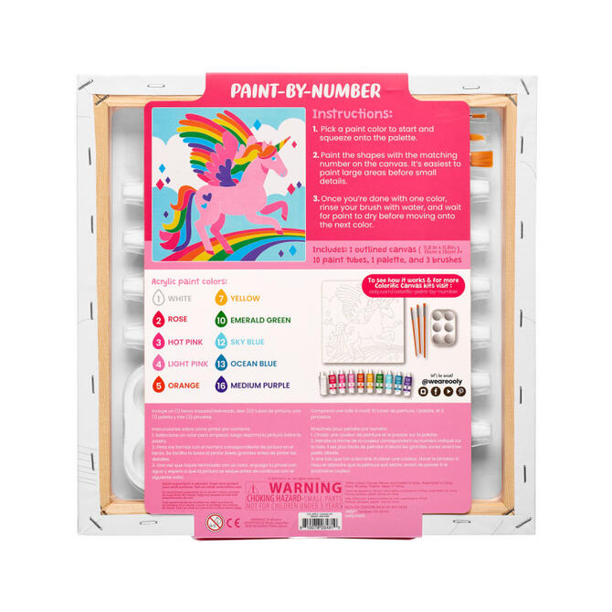 Colorific-Canvas Paint by Number-Kit Μονόκερος καμβάς ζωγραφικής με νούμερα μπόγες