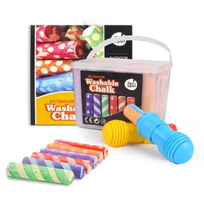 Jar Melo Outdoor Chalks Washable with 2 Handles Set 24 colors