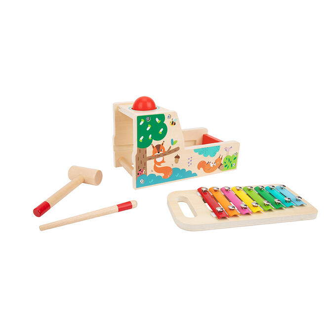 Wooden Metallophone with Hammer - Tooky Toy