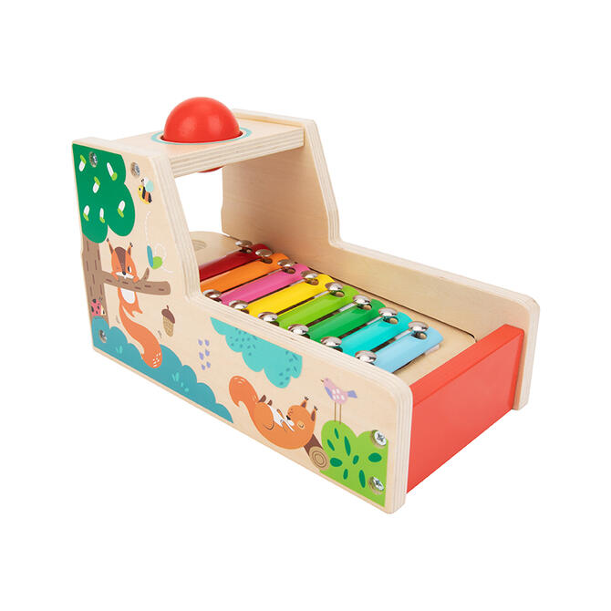 Wooden Metallophone with Hammer - Tooky Toy