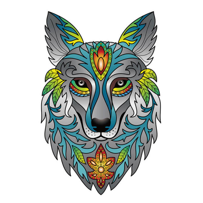 Eureka Rainbow Wolf Wooden Puzzle 180pcs 7+ Years