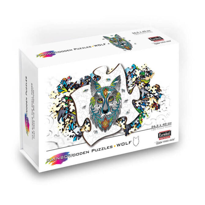 Eureka Rainbow Wolf Wooden Puzzle 180pcs 7+ Years