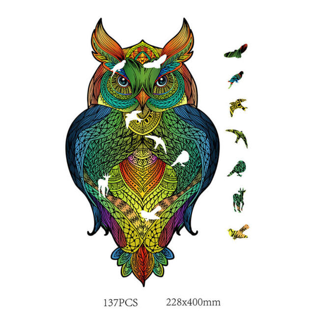 Eureka Rainbow Wooden Puzzle Owl 137pcs 7+ Years