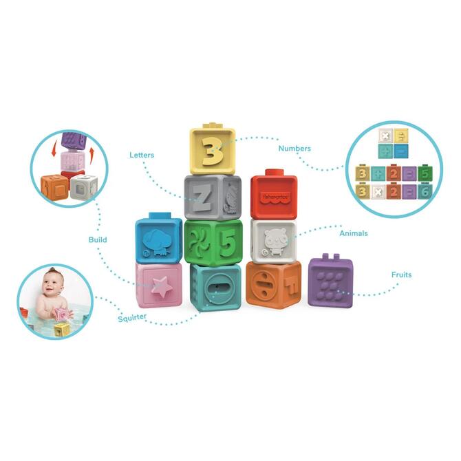 Fisher Price Educational Soft Bricks 10 pcs. Colored