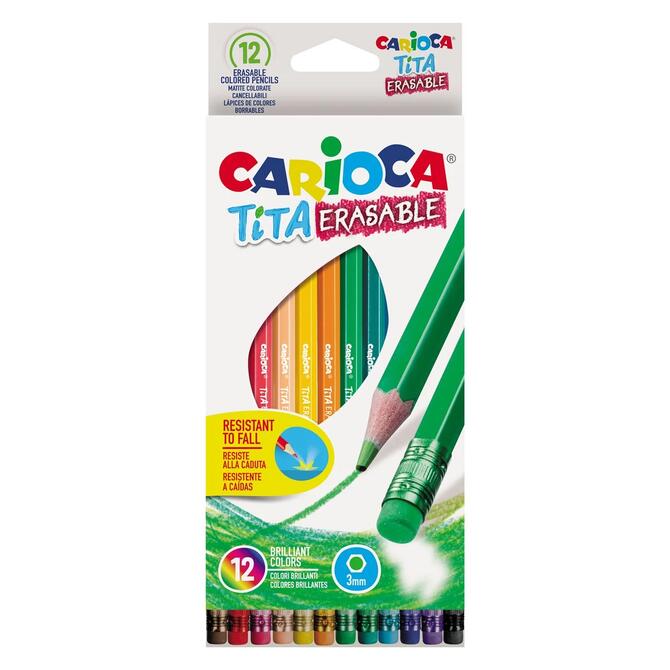 Carioca Tita Erasable Ξυλομπογιες Με Γόμα 12 Τμχ.