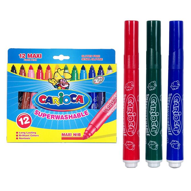 Carioca Washable Markers Thick 12 Pcs.