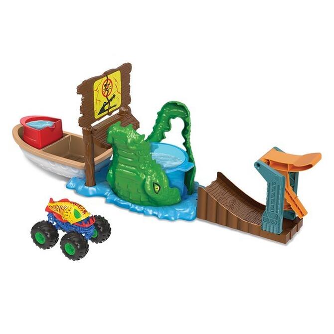 Hot Wheels Monters Trucks Set Flashes with Crocodile 4+