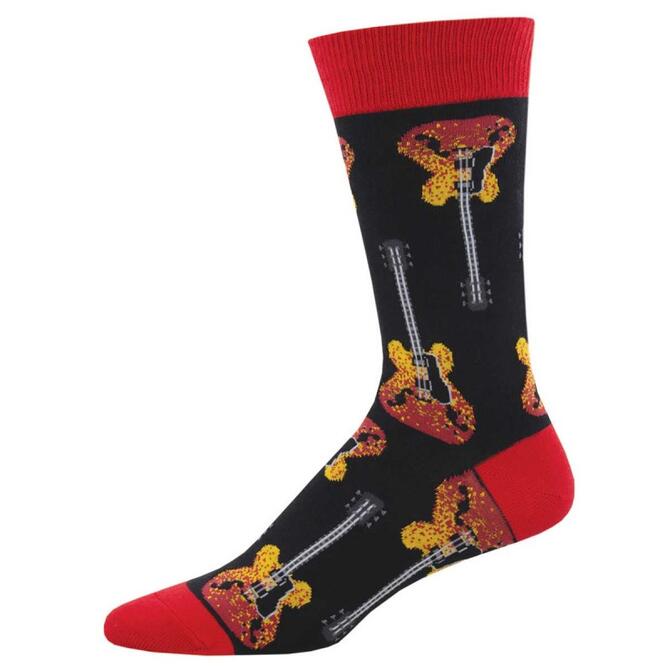 Socksmith κάλτσες ανδρικές 'Κιθάρες' μαύρο κόκκινο 41-46